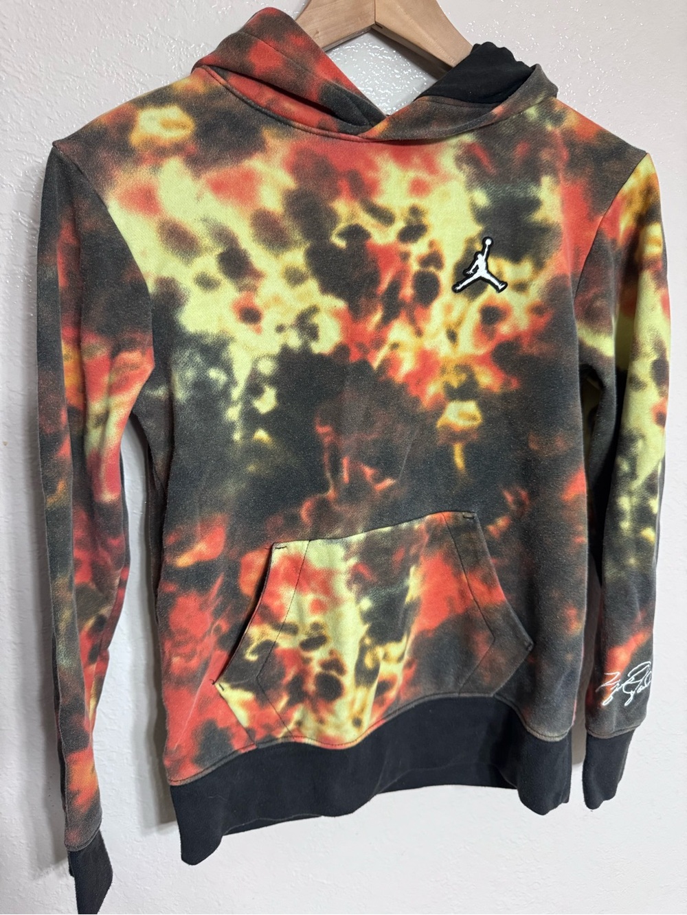 Jordan Tie-Dye Hoodie - Black, Red & Yellow